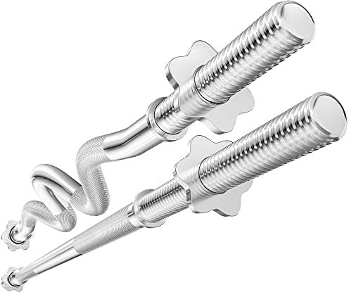 Hop-Sport Hantelstangensets zur Auswahl Ø 30 mm – Langhantel-Stange 167 cm, Kurzhantelstange 40 cm, SZ- & super SZ- Stange 120 cm – verchromt und gerändelt (Langhantel+Super SZ-Stange)