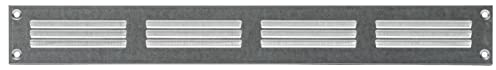400x50mm Metalica Rejilla de Ventilación con Mosquitera - Galvanizado
