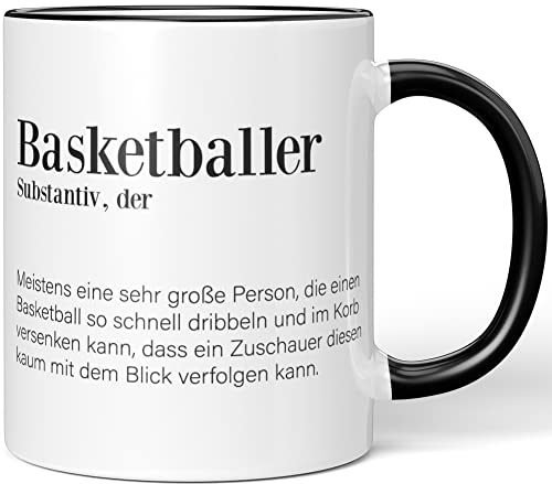 JUNIWORDS Tasse, Definition: Basketballer, Schwarz, Keramik, 330 ml