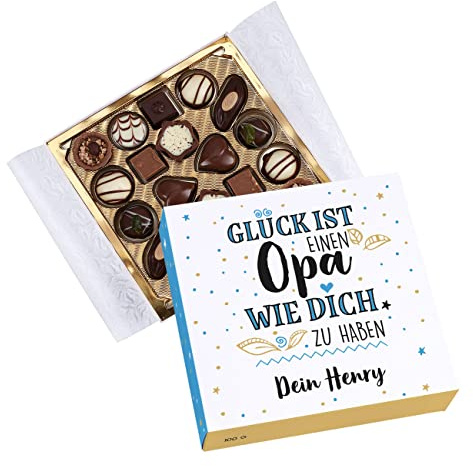 Herz & Heim® Glück ist, einen Opa wie dich zu haben Lindt Pralinen mit Wunschtext