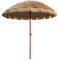 Sombrilla Hawaiana Jardin, Top De Paja Natural Ø 200cm, Redonda Sombrilla De Playa De Protección Solar De 2 Capas, Inclinable (Color : Ø180cm Round, Tamaño : Without Base)