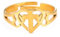 Amaxer Inspirierender, christlich-religiöser, stilvoller Kreuz-Liebes-Herz-Ring aus Edelstahl für Frauen, Statement, ausgehöhlter, verstellbarer Schmuck für Frauen und Mädchen (gold)