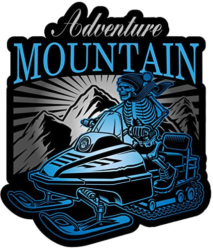 Samunshi Schneemobil Aufkleber Autoaufkleber für Motorrad Fahrrad Roller oder Auto Sticker Berge Schnee Winter (7x10cm Schneemobil)