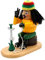 Wichtelstube-Kollektion XXL Holz Räuchermännchen Rastaman Peace mit Wasserpfeife, originalgetreu lustige Premium Kiffer Räucherfigur 8 x 15 x 18 cm