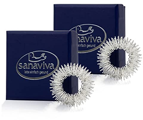 sanaviva® [4 Stk] Akupressurring zur Förderung des Blutflusses mit Anleitung - Praktischer Finger Massagering - Ying Yang Energie Ring – Akupressur – Ring