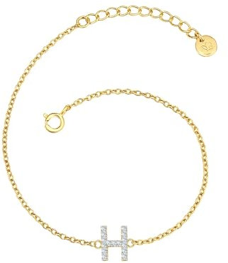 GLANZSTÜCKE MÜNCHEN Damen Armband Buchstabe H aus 925/- Sterling Silber mit Zirkonia