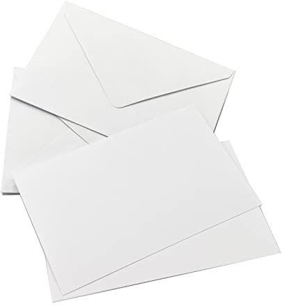 ARKRAFT Karten & Umschläge 14x9cm Kartenhüllen 200er Set 100 Umschläge + 100 Karten (200er Set, weiß)