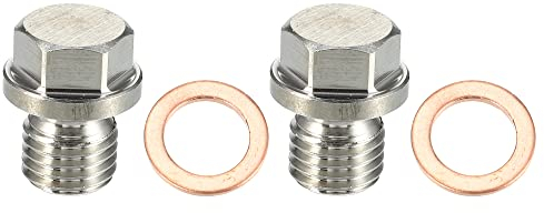 A ABSOPRO 1239970430 Ölablassschraube mit Dichtring Ölwanne M12x1,5 Edelstahl Ablassschraube für Mercedes-Benz,2 Satz