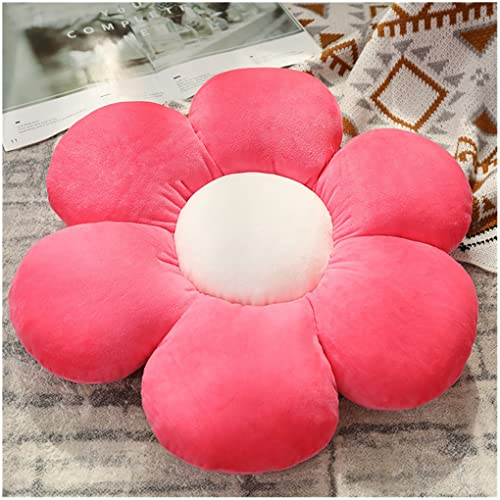 LANFIRE Kissen mit Blumen Bodenkissen Sitzkissen im Innenhof Dekokissen aus Plüsch Sitzkissen (50CM, Rosenrot)