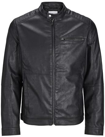 JACK & JONES Synthetic Leather Jacket Synthetic Leather Jacket Black M Black M