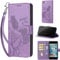 for iPhone 6 / 6S Case, Embossed Premium PU Leather Folio Flip Notebook Wallet Cover Compatible with iPhone 6 / 6S Phone Case [Magnet Closure][Kickstand][Card Slots], Purple Girl