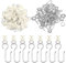 Jeffdad 50 Set Gardinenhaken Gleiter, Gardinenröllchen Curtain Hooks für Schiene für Standardschienen Vorhangschiene Duschvorhangstange Gardinen Schienensystem(50 Gleiter mit 50 Metall Vorhang Haken)
