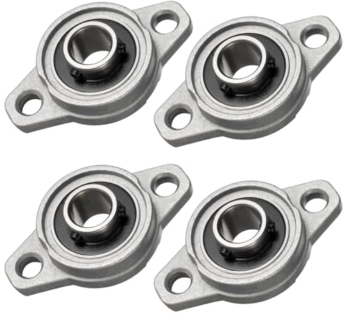 KCNOFNC 4 Stück Stehlager 12mm Innendurchmesser, kugelgelagertes Flanschgehäuse,Lagerbock mit Kugellager, Gehäuselager, Lager Gehäuse