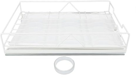 TOPINCN Ausziehbarer Geschirrkorb Organizer mit Abnehmbarer Auffangwanne, Großer Geschirrkorb aus Karbonstahl, Stabiles Design für den Küchenschrank