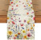 Tischläufer，floral rechteckige Moderne tischläufer，sommerdekoration tischläufer，waschbare Tischdecke für Feiertagsessen, Hochzeit, Babyparty und Essen, Botanical Fresh Frühling Sommer (33x183cm)