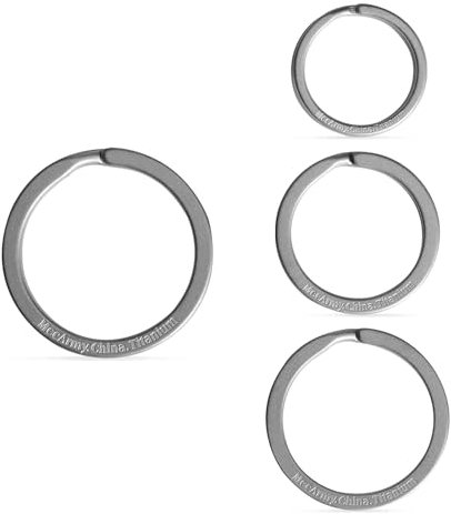 MecArmy Titanium Schlüsselanhänger - 4pcs Key Ring Kit Mit Clip - Kompatibel Mit Messer/Lichter/Schlüssel/Hundemarke Ringe Und Andere EDC Gears