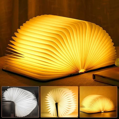 Asfrode LED Buch Licht, Faltbare Buchlampe Stimmungsbeleuchtung LED Lampe USB Aufladbare Warmweiß Schreibtisch Buch Licht Nachtlicht Nachttischlampe für Kinder Freundin Geschenk Home Decor