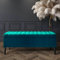 Safar Striped Ottoman Storage Bench, End of Bed Bench with Legs, Entryway Bench with Storage, Shoe Storage Ottoman Box, Rectangle Storage Footstool (Emerald Green Velvet, 4ft6 (137x40x50)CM)