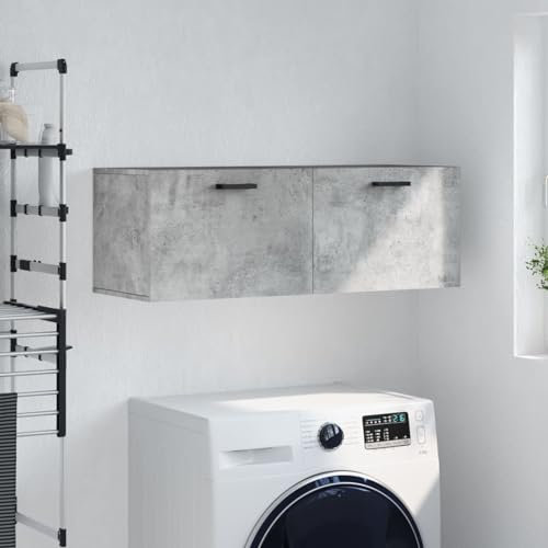 ShGaxin Armario de Pared Madera ingeniería Gris hormigón 100x36,5x35 cm, Mueble Auxiliar, Mueble De Cocina, Armarios De Cocina, Armario Colgar, Auxiliares para Baños, Armarios Baño - 830136
