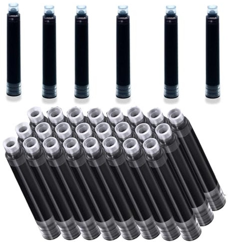 Pack of 30 Pen Ink Cartridges Black Color Set,Ink Refill Cartridges, Pen Refills Standard Size, Pen Refills,Pen Cartridges Black Color Set