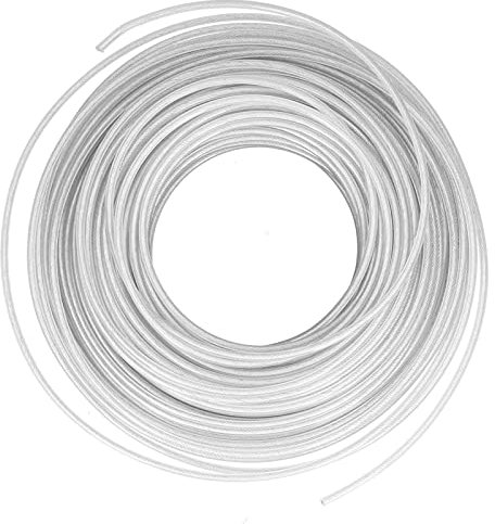 Aladeno Corde de Coupe-Herbe en Fil d'acier Flexible pour Coupe-Bordure, Accessoire pour Tondeuse à Gazon, débroussailleuse, Accessoire pour extérieur, Jardin, Cour, pelouse, 3,0