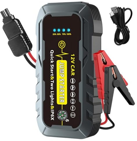 Car Jump Starter,1500A Peak Portable Car Battery Booster Jump Starter,Power Pack for 12V Vehicles,(up to 6.0L Gasoline or 4.0L Diesel) with LED Flashlight