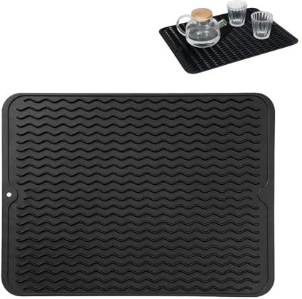 AzureRay Tapis égouttoir Vaisselle, 30 x 15 cmtapis égouttoir Vaisselle Absorbant, Tapis séchage Vaisselle, Antidérapant & Résistant à la Chaleur, Idéal pour Vaisselle, casseroles et Lave-Vaisselle