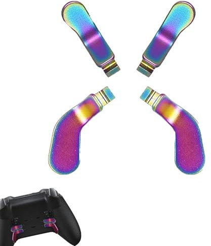 4Pcs Elite 2 Controller Paddles for Xbox One Elite Series2 Controller, Metal Stainless Steel Paddles Replacement for Xbox One Elite/ Elite Series 2/Elite 2 Core Controller（Rainbow） [xbox_one]