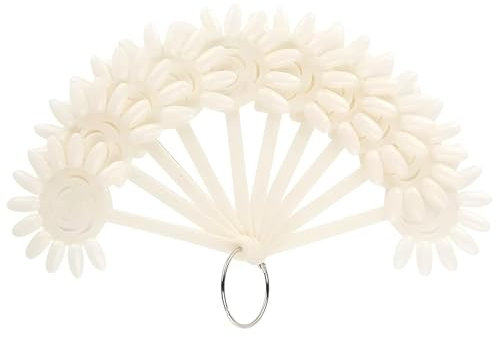 CONGGUAN 120Pcs Sunflower-Shaped Acrylic Nail Practice Tips for Beginners Nail Tip Stick Display Plastic Nail Color Palette Nail Practice Tool for Manicure & Gel Polish with Hoop