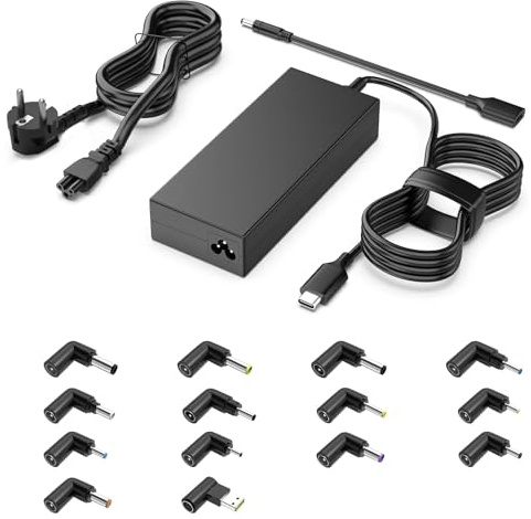 100W Universal Netzteil Laptop Ladekabel Ladegerät für Lenovo Asus | Kompatible mit Asus Dell Lenovo HP Acer Dell Msi Micrsoft Surface Razer MacBook Charger Adapter mit 5V 2A mit 15 Steckers