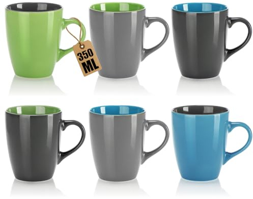 com-four® 6x Tazze da Caffè in Ceramica 350 ml, tazze per bevande calde