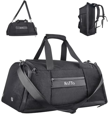 ROTTO Reisetasche 55L Sporttasche Fitness mit Schuhfach und Isolierfach | Reisetasche für Damen und Herren,für Gekühlte Getränke, Fitness Tasche mit Rucksackgurten und Schultergurt