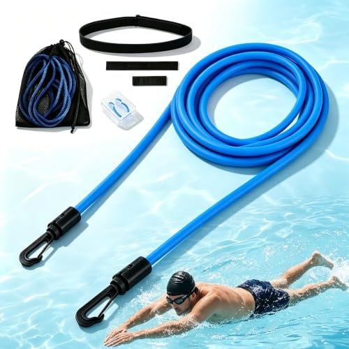 Linzerry | Ceinture de natation réglable pour piscine, pince nasale, corde de natation pour entraînement de natation