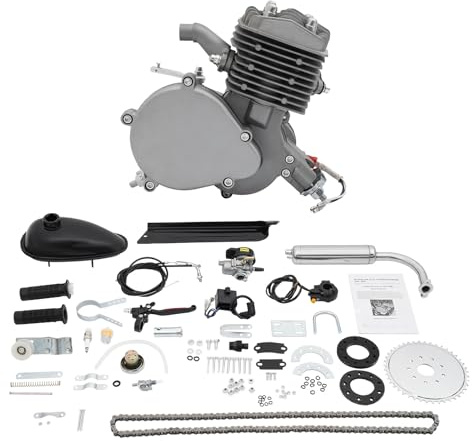 LKHDONG 80ccm 2-Takt Fahrrad Motor Kit Benzinmotor mit CDI Zündungsart, Fahrrad Motor Benzin für 26/28 Zoll V-Rahmen Fahrräder, Engine Einzylinder luftgekühlt