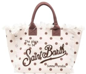 Saint Barth MC2 BORSA MINI VAMI IN TELA POIS MARRONE
