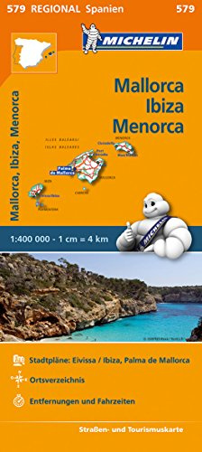 Michelin Balearen (Mallorca, Ibiza, Menorca): Straßen- und Tourismuskarte 1:140.000 (MICHELIN Regionalkarten)