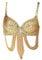 Calcifer 75B/75B Elegante Perlen Pailletten-Quasten Belly Dance BH Tops, gold