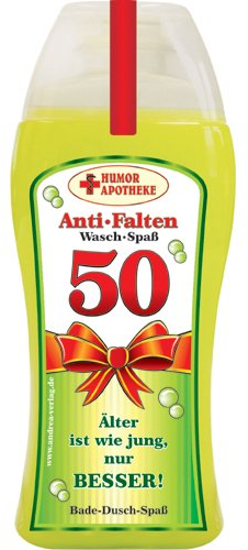 Spaß Duschbäder Duschgel Shampoo - zum 50. Geburtstag - Geschenk für Männer Frauen | Geburtstagsgeschenk mit Zahlen zum runden Geburtstag