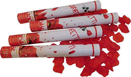 5x Konfettikanone Hochzeit 40 cm Rosenblätter Rot Party Popper Konfetti Shooter Party Kanonen Party Poppers Confetti Kanone
