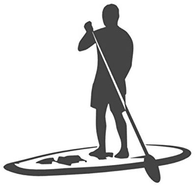 Stand up Paddle Aufkleber in 15cm, 20cm oder 50cm Surf Board Aufkleber Auto Aufkleber (195/3) (15cm, schwarz Glanz)