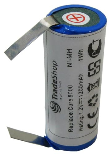Trade Shop Premium Batterie Ni-MH 1,2 V/1200 mAh pour Braun Oral-B Professional Care Triumph 3716 3722 3723 3728 3729 3731 3738 3745 3746 3761 3762 3764 4717 4729 4736 450 500 550 600 650 690 700 750