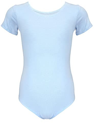 Aquarti Mädchen Kurzarm Ballettanzug Einfarbig, Farbe: Hellblau, Größe: 134