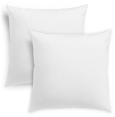 sleepling 2er Set Daunenkissen Federkissen 40x40 cm, 100% Daunen & Federn, Kopfkissen Sofakissen, 60 Grad waschbar, Kissen aus 100% Baumwolle, weiß