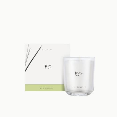 ipuro - dekorative ipuro bergamote Duftkerze - minimalistische Duftkerzen im Glas 270 g - intensive Duftkerzen mit belebendem Zitronengras - elegante Kerze für ein puristisches Dufterlebnis