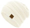 Durio Mütze Damen Winter Strickmütze Grobstrick Warme Beanie mit Innenfutter Elfenbein