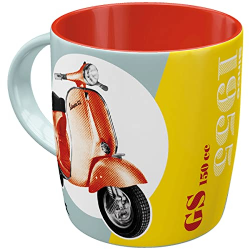Nostalgic-Art Tazza da caffè retrò, Vespa – GS 150 Since 1955 – Idea regalo per amanti degli scooter, Design vintage, 330 ml, in ceramica