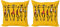 ABAKUHAUS afrikanisch Dekokissen Kissenbezug 2er Pack, Flüchtige Graphical Dancer, Modern Accent Doppelseitiger Digitaldruck, 40x40, Senf und orange