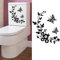 Brussels 08 autocollants amovibles pour abattant de toilettes Motif papillon et fleur Couleur aléatoire
