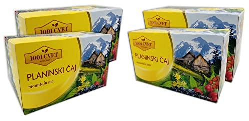 Kräutertee aus den Bergen der Alpen, Bergtee, 4 Packungen mit 20 Beuteln (80 Teebeutel)