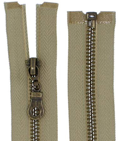 Metall-Reißverschluss Metall teilbar 5mm (beige, 70cm)